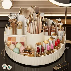 Elegant Rotating Makeup Organizer Tray, Makeup Organizer Box, Beauty Organizer, Multi-Layer Storage for Lipsticks Eyeshadows Brushes, Stylish Desktop Organization Tool, Makeup Brush Holder