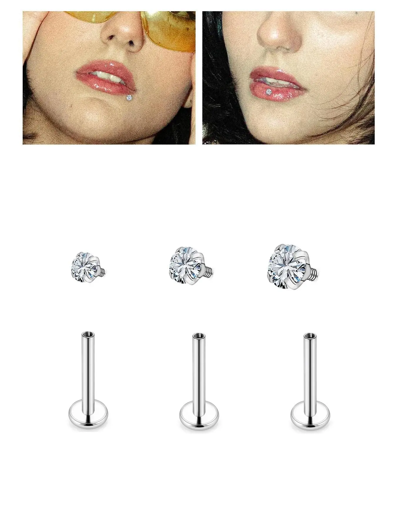 Medusa Piercing Lip Rings, Stainless Steel Labret Jewelry, Labret Studs, Monroe Lip Rings, 16g, Various Sizes, Tragus, Nail, Conch, Cartilage, Helix, Body Jewelry, Body Piercings, Body Jewellery