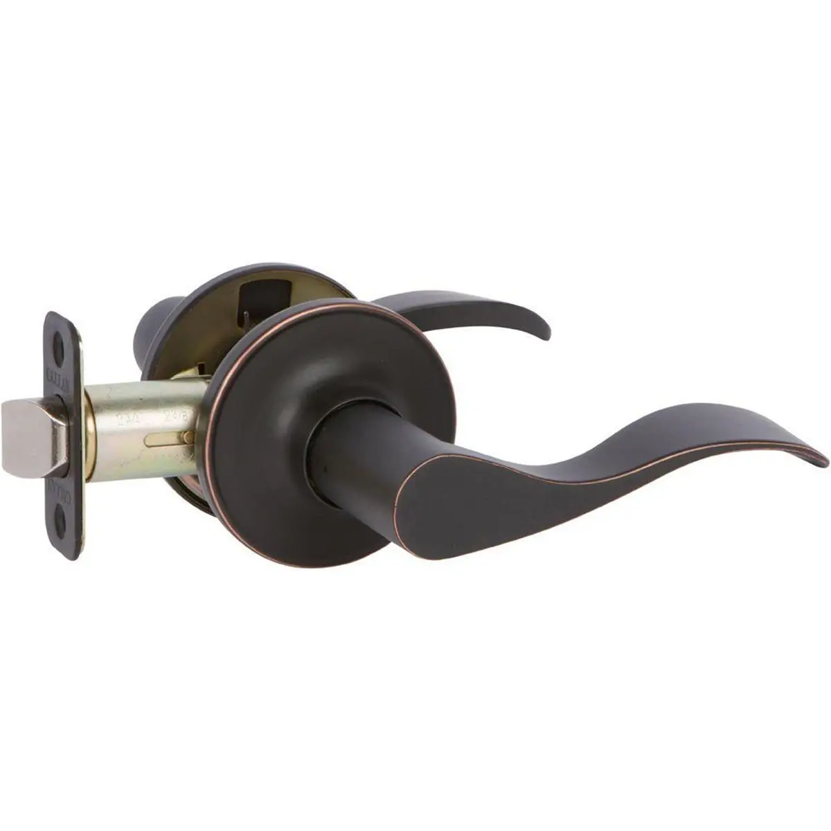 212 MAIN Delaney Passage Lever Handle Door Knob - Reversible Lever, Adjustable Backplate, All-Metal Door Hardware with KW1 Keyway