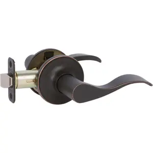 212 MAIN Delaney Passage Lever Handle Door Knob - Reversible Lever, Adjustable Backplate, All-Metal Door Hardware with KW1 Keyway