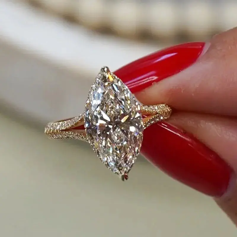 Women's 925 Sterling Silver Diamond‑Set Ring, Teardrop‑Shaped Jewelry, Designer‑Style Diamond‑Set Women's Ring, Teardrop Pear‑Shaped Zircon Band, Wedding Diamond Ring