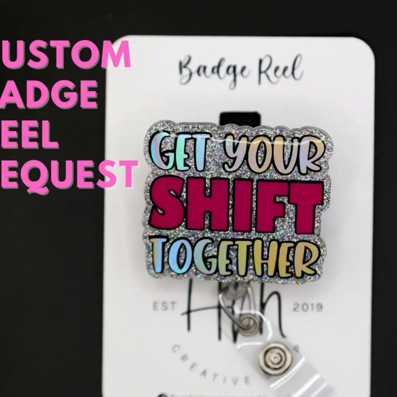 Design Your Own Badge Reel: Custom Quote or Dark Humor Acrylic Retractable ID Holder