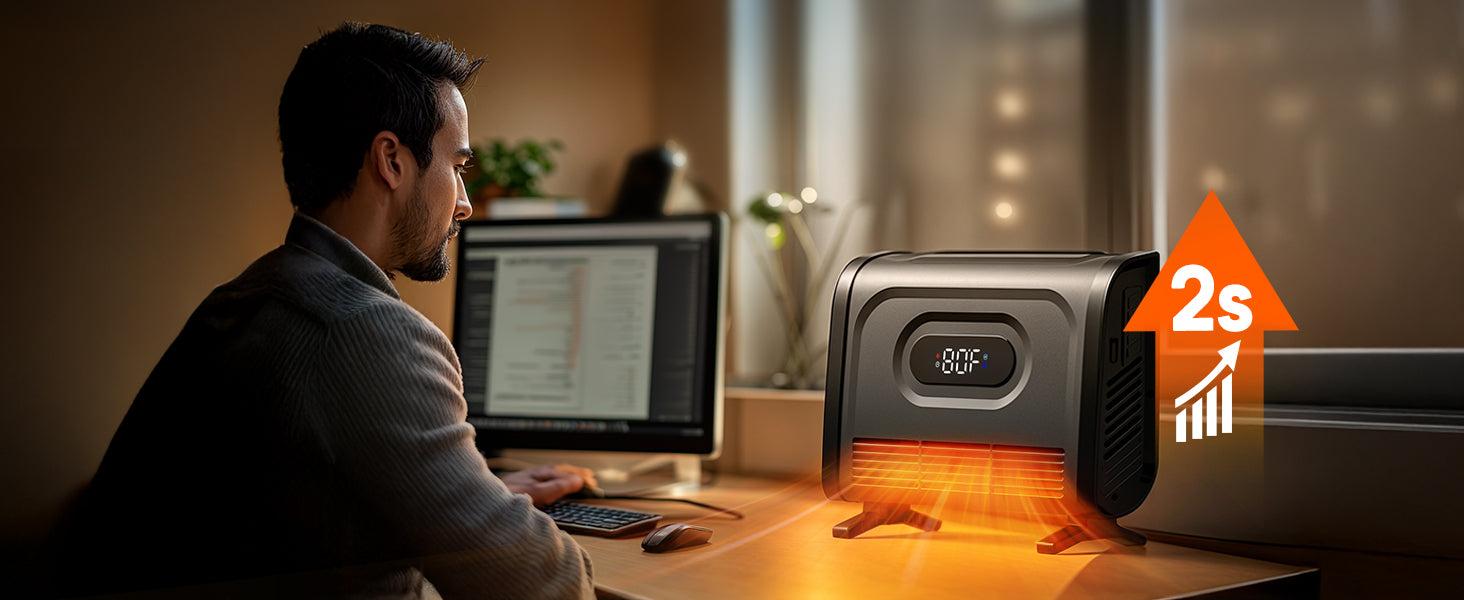 1500W Wall Mounted Infrared Space Heater with Attachable Feet，Adjustable Thermostat, Remote, 12 Timer, Safety Child Lock for Indoor Use, Black