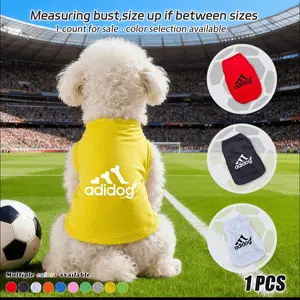 【New World Cup Themed Vest】 dog bone adidog print, pullover style, suitable for small to medium-sized dogs. Breathable, sun-protective, and made of soft fabric. Perfect for outdoor walks in spring and summer. Sizes S-2XL available.