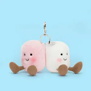 Authentic Jellycat Marshmallow Keychain – Stuffed Animal Keychains, Cute Animals, Fun Gift Ideas for Kids, Birthdays and Collectors, Keychains