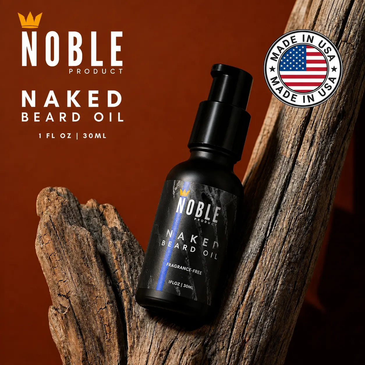 Naked Beard Oil Fragrance-Free 1 oz | Lightweight Beard Moisturizer for Soft, Healthy & Itch-Free Beard
