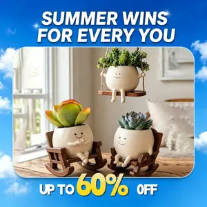 【Summer Wins】Cartoon Chair Design Resin Vases (1pc/2pcs/3pcs) with Drain Hole, Whimsical Gifts, Funky Home Decor, Room Decor, Home Accessory, Desk Accessory for Office Desk #SummerVibes