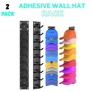 2pcs Wall-Mounted Baseball Cap Storage Rack, Multipurpose Hat Hooks and Display Shelves for Closet Doors and Bedroom Multilayer Organizer various setting Multi-Layer Strong Adhesive design