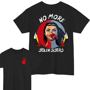 No More Stolen Sister Shirt, American Native MMIW T-shirt Sweatshirt Hoodie, Indigenous Red Hand, I Wear Red for My Sister Tee