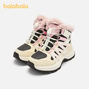 Balabala Kids High-Top Winter Sport Boots Mountain Explorer Series Fleece-Lined Anti-Slip Outdoor Adventure Style with Strong Grip Outsole for Active Little Explorers