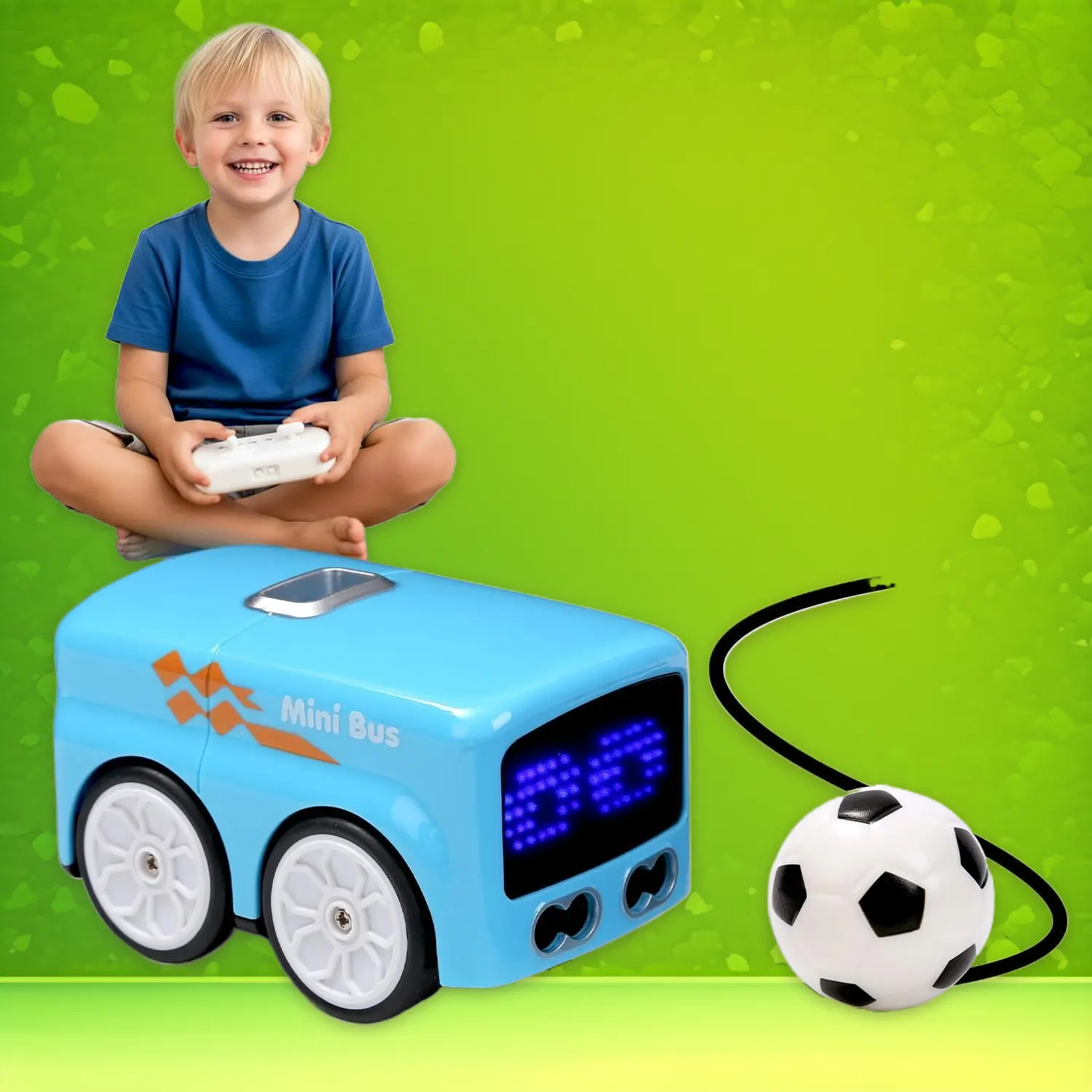 Magic Mini Remote Control Bus - 2.4G Inductive RC Car with Line-Following, Gesture Control, Escape Modes, Educational Toy Gift for 6+ Kids, Blue, Remote Control Car