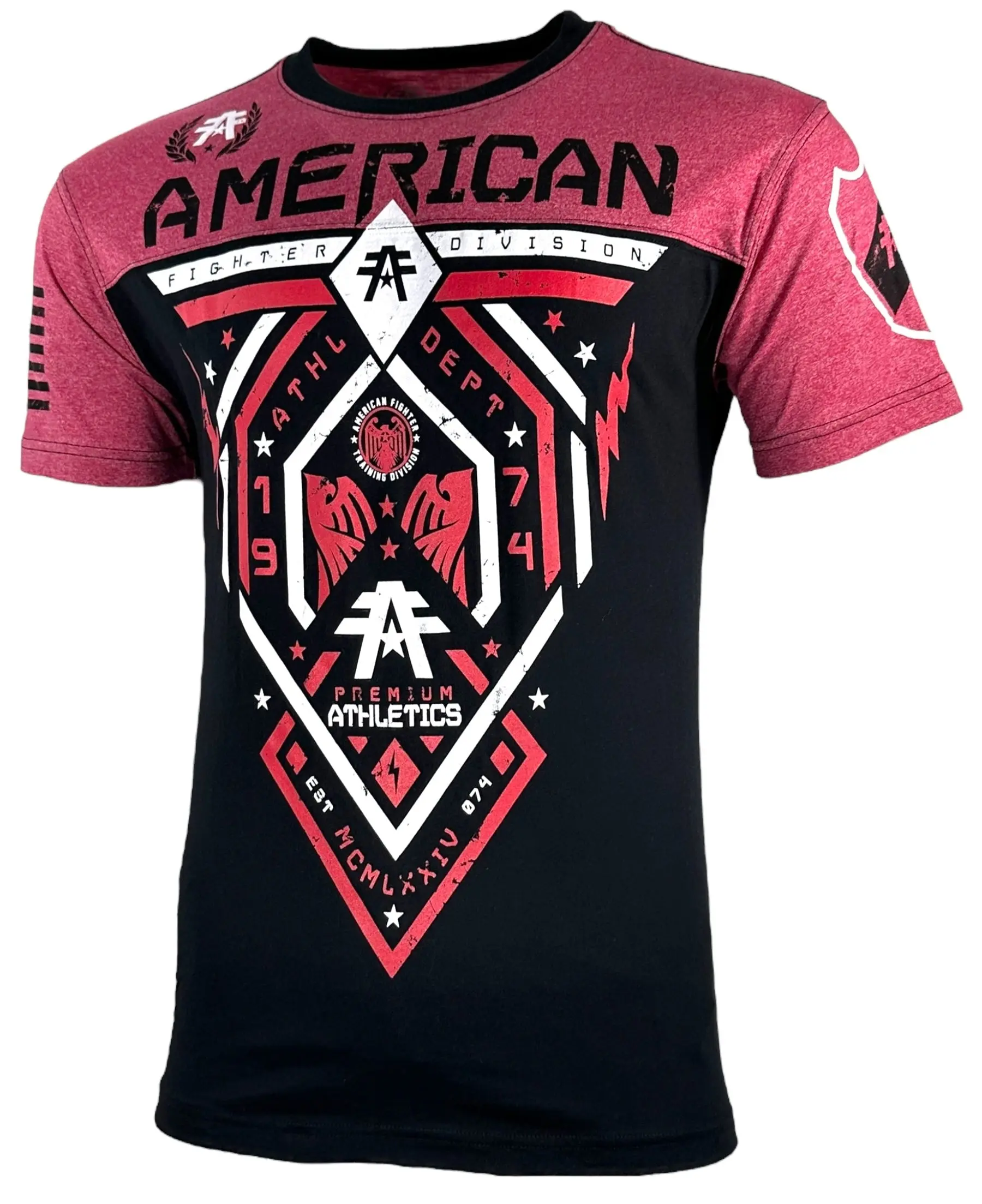 Affliction Men's American Fighter Fairbanks Casual T-Shirt - Black Cotton Blend Shortsleeve Top, Style FM3476, Casual T-Shirts, Graphic, Polyester, Streetwear, Tshirt, All Seasons, Graphic Print