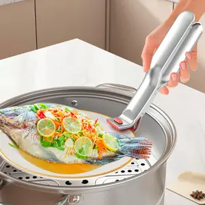 Stainless Steel Anti-Scald Bowl Clip, Non-Slip Heat Resistant Kitchen Bowl Grabber & Dish Lifter, Multifunctional Hot Plate Bowl Handling Clamp, Durable Rust-Proof Cooking Tongs for Steaming, Baking, Oven & Air Fryer, Essential Kitchen Gadget tiktokshopsp