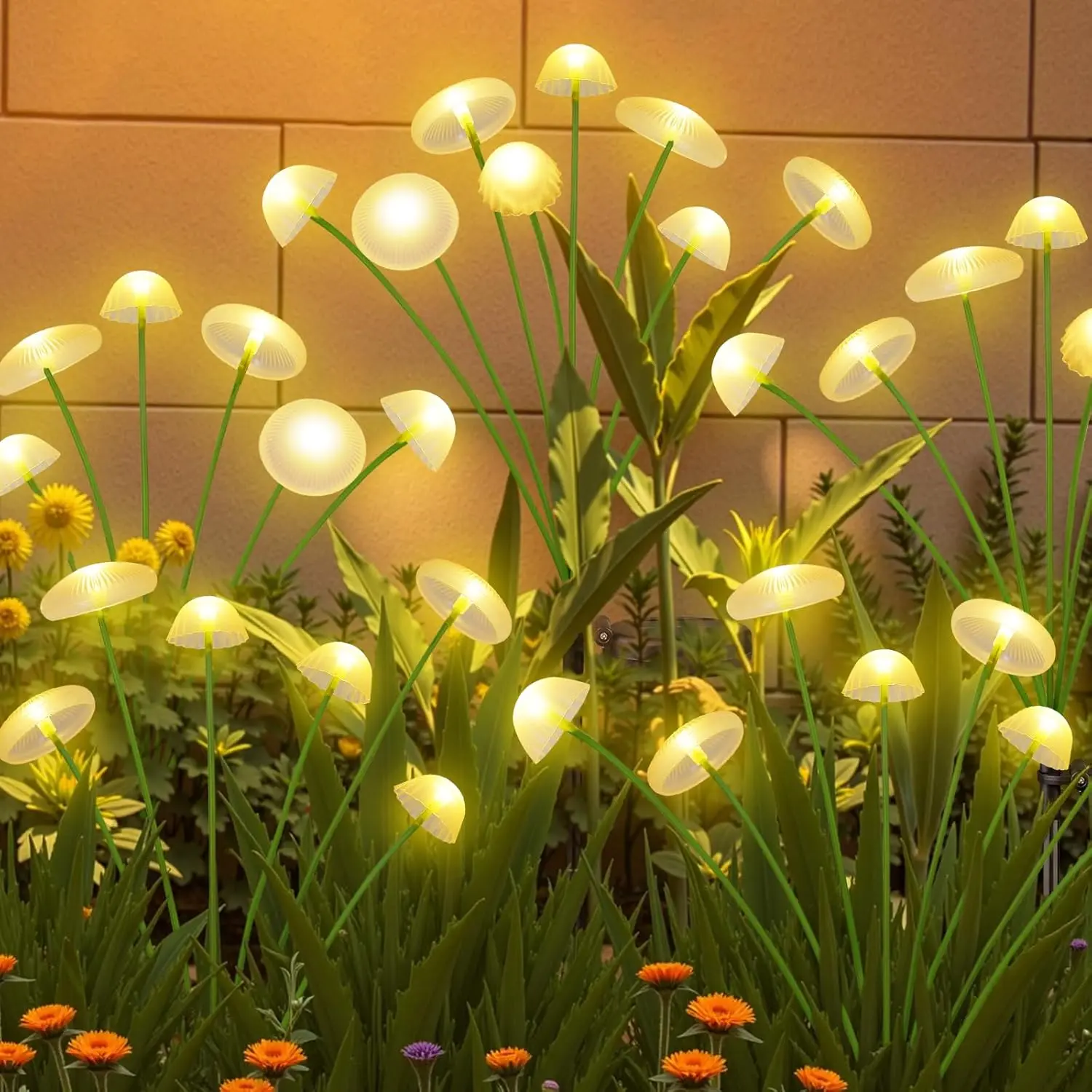8-Pack Solar Mushroom Decorative Solar Lights - Waterproof, Wind-Swaying 32/64LED Firefly Fairy Outdoor Lights, Water Resistant for Patio, Pathway Decor (Father's Day, Valentine's Day Gifts), Solar Outdoor Lights