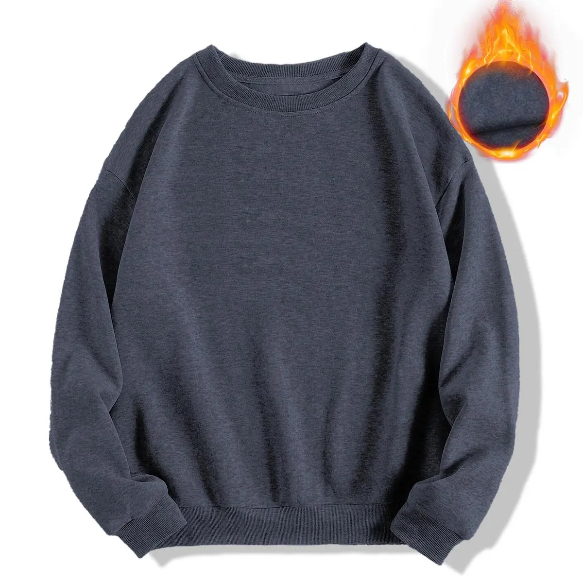 Holafish Unisex Crewneck Sweatshirt Ultra Soft Casual Pullover Relaxed Fit Long Sleeve Fuzzy Fleece Midweight Top Perfect for Layering summervibes