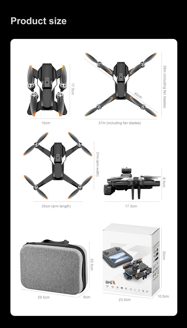 YCMDCGIE 4K GPS Drone with 4.5" Screen Remote - AI Obstacle Avoidance, 40 Min Flight (2 Batteries), 3300ft Range, Brushless Motor Professional Quadcopter