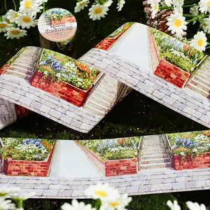 1 Roll/bag Pet Tape, Spring Garden Path Theme, Decorative Sticker, DIY Decorative Stickers, Decal Sticker, Adhesive Decals for Handmade Journals, Computer Cards, Gift Tags, DIY Crafts