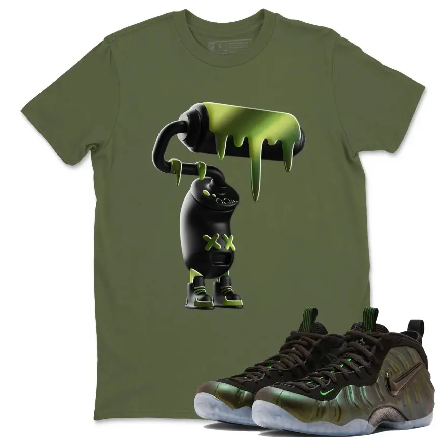 Shirt Matching  Foamposite One Pine Green 2025 Sneaker, Foamposite Green Outfit, Foamposite One Pine Green Shirt, 100% Cotton, Menswear Top
