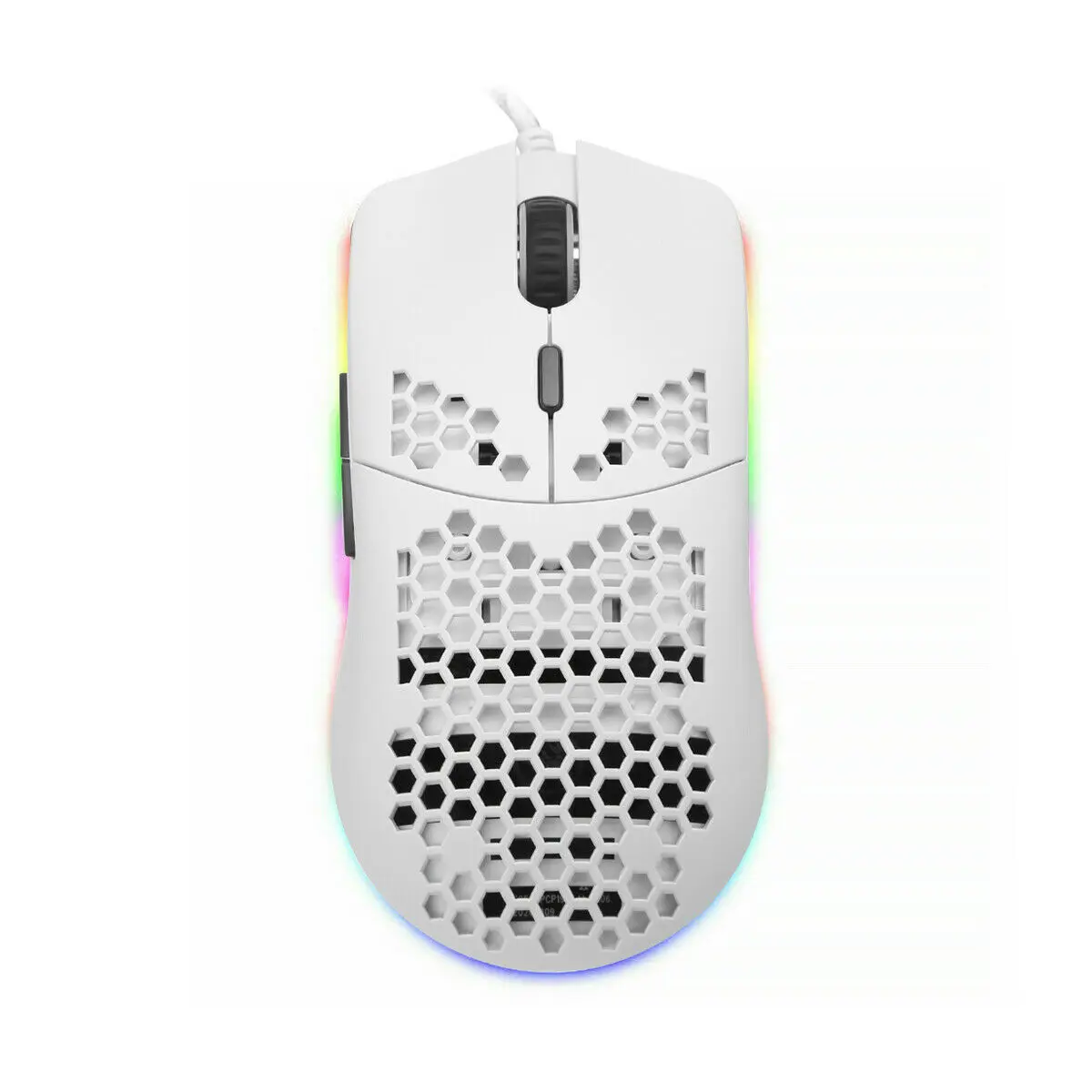 212 MAIN Honeycomb RGB Gaming Mouse - 6400 DPI USB Wired Gaming Item with Flowing RGB Backlit LEDs, Compatible with PC, Laptop (White), Gaming Items