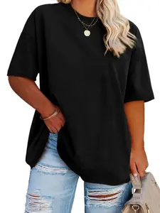 Women's Plus Size T Shirts Oversized Tees Summer Half Sleeve Crew Neck Tunic Tops