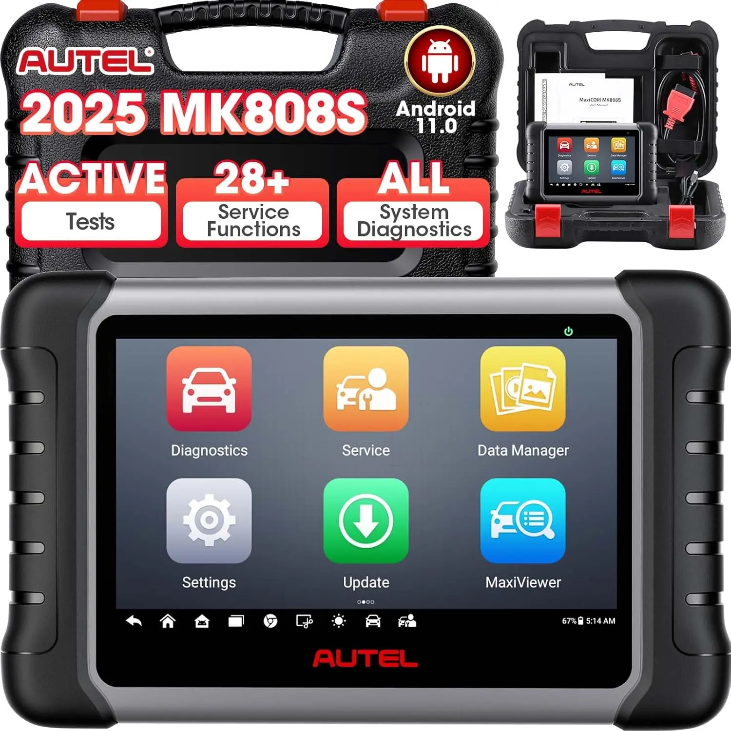 [SummerFinds]Autel Scanner MaxiCOM MK808S: 2026 Bidirectional Tool, obd2 Scanner fca autoauth Vehicle Diagnostic fathersdaygift, Digital Automotive Tester, Automotive Tools, Portable