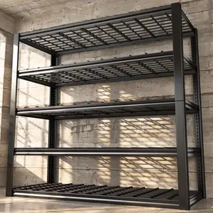 Raybee Furniture Heavy Duty Loads 2500LBS Garage Storage Shelves Heavy Duty Shelving 5 Tier Adjustable Metal Shelving for Garage Storage Rack Industrial Utility Shelf