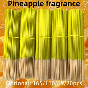 Long-Lasting Pineapple Scented Incense Sticks, Available in 165/110/69/20 Packs, 45-Minute Aromatic Fruity Fragrance, Ideal for Home, Camping, Holidays