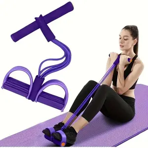 Multifunctional Foot Pedal Resistance Band, Home Gym Shaping Tool, Home Workout Equipment, Non-Slip Foam Handle, Thick Elastic Tube, Anti-Slip Step Pad