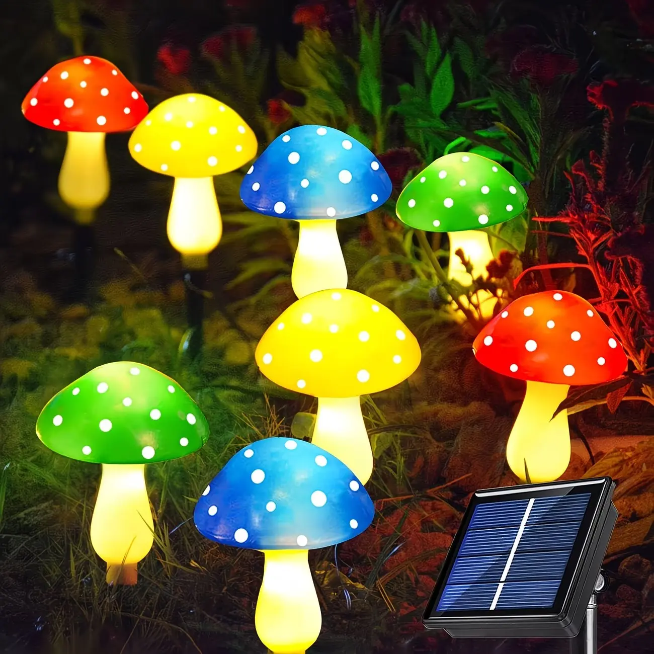 8-Piece Solar Mushroom Garden Lights, Ip65 Waterproof, 8 Lighting Modes, Outdoor Pathway & Yard Decor, Garden Decorative Lighting, Ideal for Camping, Gardening, Festivals, Solar Pathway Lamp, Outside Solar Lights For Yard