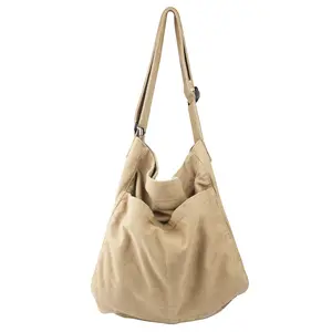 Canvas Hobo Crossbody Shoulder Tote Bag for Women and Men W/Multi-pocket Casual Purse Messenger Bags Travel Work
