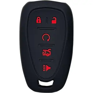 Key Fob Cover for Chevy Equinox:5 Buttons Key Fob Case Fit for Chevy Traverse Blazer Equinox Malibu Traiblazer Cruze Sonic 2016 2017 2018 2019 2020 2021 2022 2023|Remote Protector ‎HYQ4EA (Black)