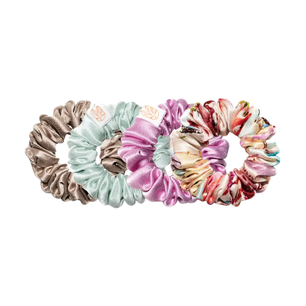 Curls Everywhere Mini Silk Scrunchies (4 pc)