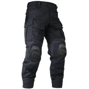 man Outdoor pants with knee pads, camouflage work pants, waterproof hiking pants, 10 pockets (without waistband)