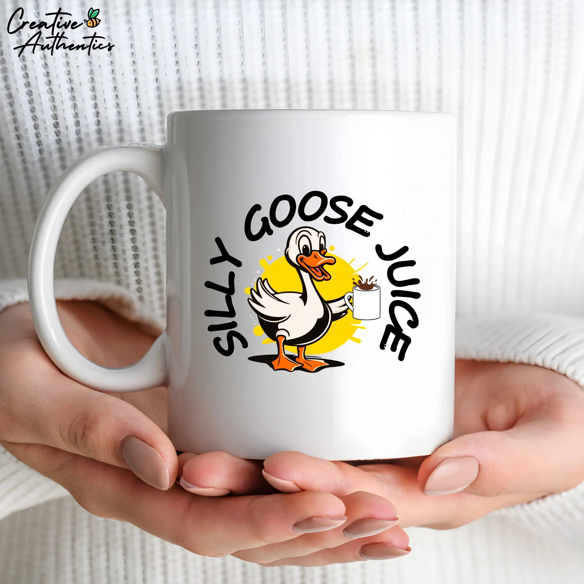Silly Goose Juice Coffee Mug, Silly Goose Ceramic Coffee Cup, Funny Humorous Ceramic Mug Gift Idea Goose Cartoon Morning Coffee Drinking Cup