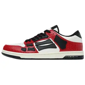 Amiri Skel-Top Low Leather Lace-Up Flat Low-Top Sneakers for Men in Red Trending Shoes, House White Official Shoes to Get / Maison Mihara