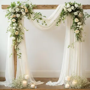1 Piece Of Wedding Arch Curtain Decoration, Chiffon Fabric, Card Satin Chiffon Fabric, Suitable For Wedding Ceremonies, Curtains, Swings And Background Decoration, Birthday Party Decoration, Stage, Swing, Tent, Wedding Table And Chair Decoration