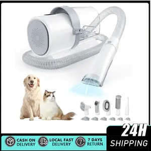 Dog Grooming Vacuum and Kit, Clipper Nail Trimmer Grinder, 2.5L Dust Cup 7 Grooming Tools 11000Pa Pet Vacuum for Shedding Grooming, Dog Hair Vacuum, Home Cleaning Professional Dog Grooming Clippers with 2.5L Cup, 3 Suction Modes, 5 Groomer Tools
