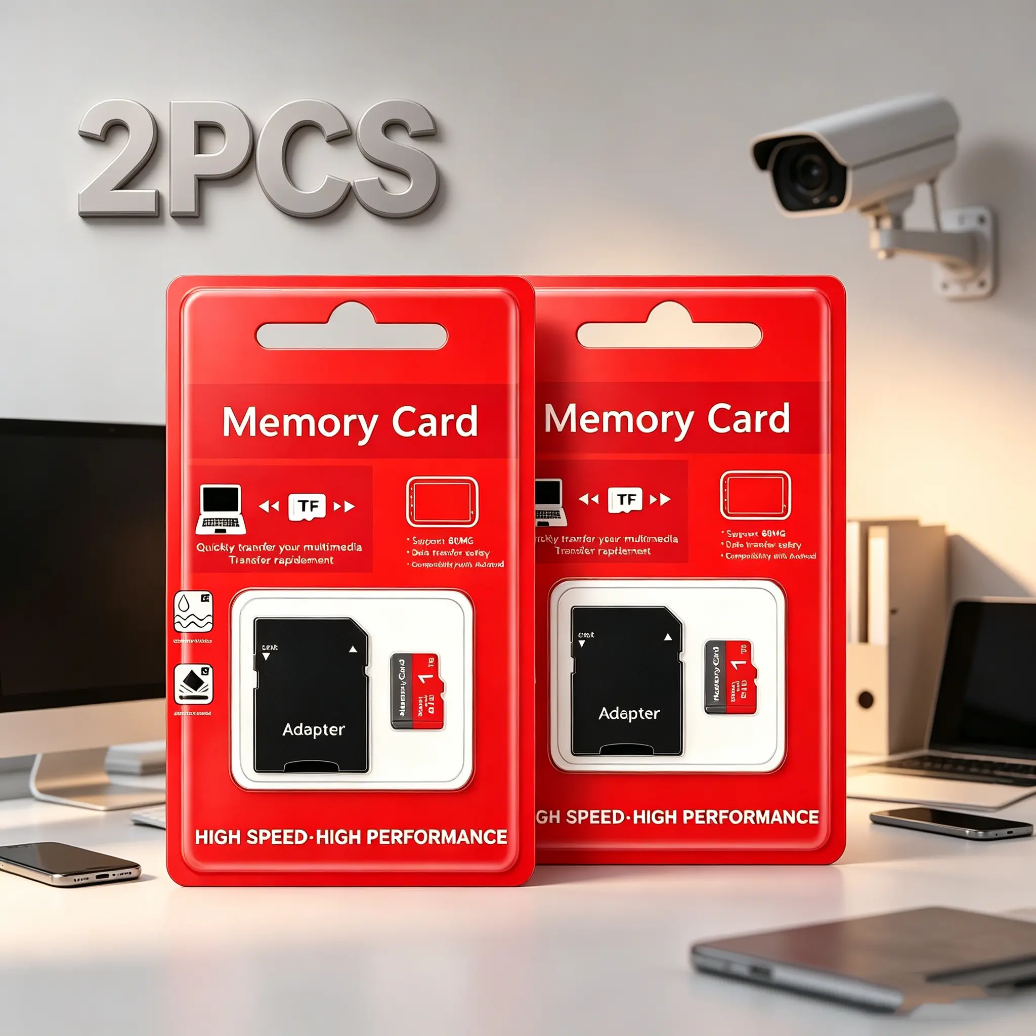 2-Pack × 1TB Memory card - TF/SD memory card, suitable for smart phones, tablet computers and other devices,   memory card with adapter micro tf Micro SD card
