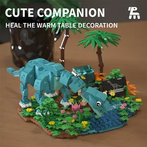 Dinosaur Park Building Block Set,Brachiosaurus Dinosaur World Construction Toys 559pcs,DIY Assemble Bricks for Children Boys Girls,Daily Home Office Decor Dinosaur Building Kit