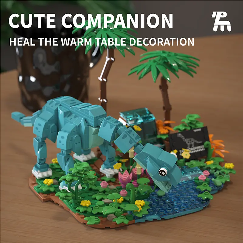 Dinosaur Park Building Block Set,Brachiosaurus Dinosaur World Construction Toys 559pcs,DIY Assemble Bricks for Children Boys Girls,Daily Home Office Decor Dinosaur Building Kit