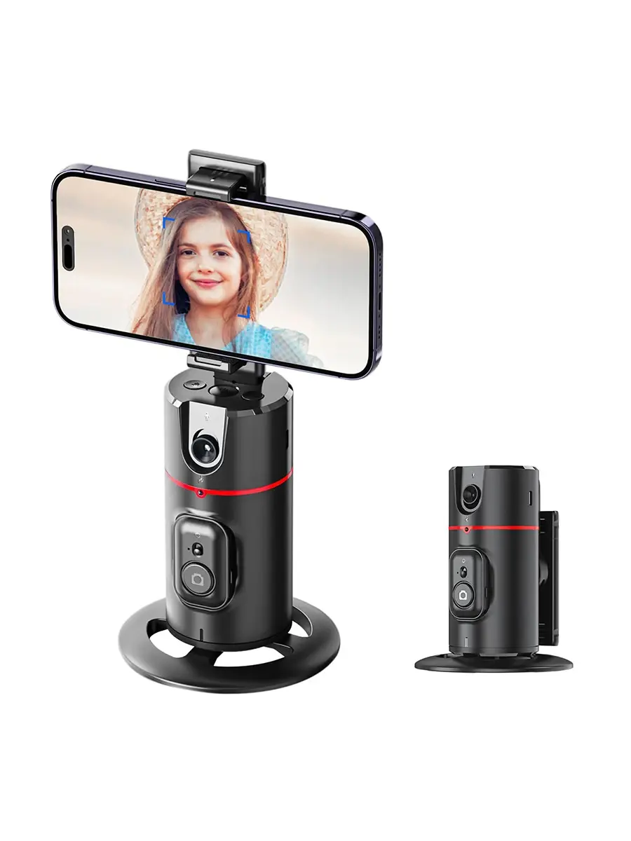 360 Degree Rotation Auto Face Tracking Phone Holder Stand Foldable Gesture Operation for Mobile Smartphone Vlog Live Streaming CrownQu