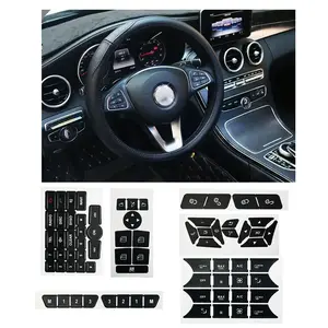 For Mercedes-Benz 2007-2014 C E Glk Button Repair Sticker, Steering Wheel Air Conditioner Window Fix, Headlight Climate Switch Decal, Decal For Cars Car Stickers Sticker Decals