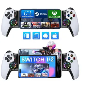 EUROA Phone Controller for iPhone/Android/Switch 2/1/OLED, Mobile Controller with Hall Effect Joysticks&Triggers, Programmable,Turbo & RGB Light