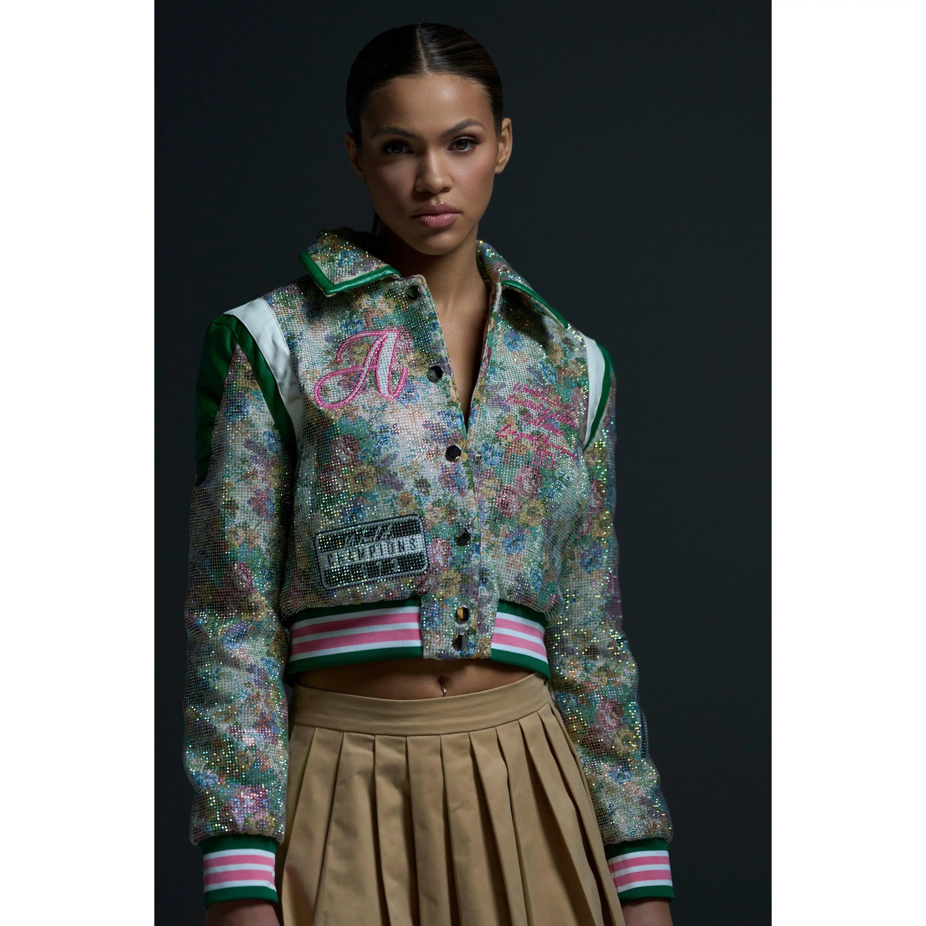 TAPPED OUT RHINESTONE BOMBER