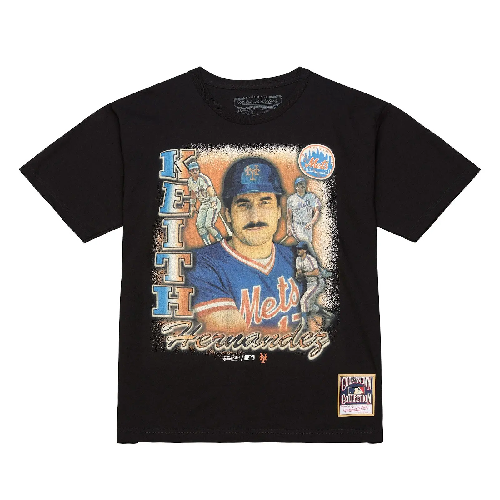 Keith Hernandez New York Mets Black Icon Legendary T-Shirt MLB Throwback Tee Graphic Vintage Fan Gear Mitchell & Ness