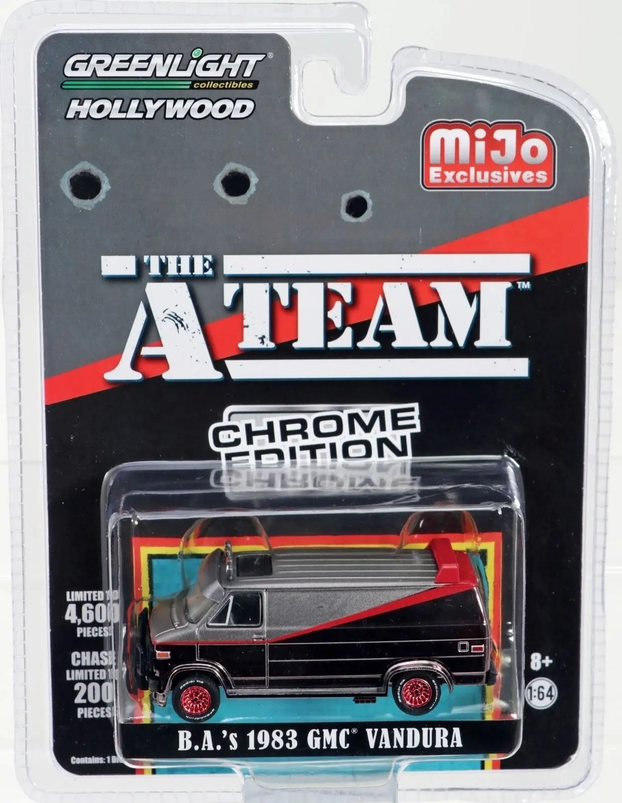 Greenlight 1:64 B.A's 1983 GMC Vandura The A Team Chrome Edition Diecast Model Car 51225