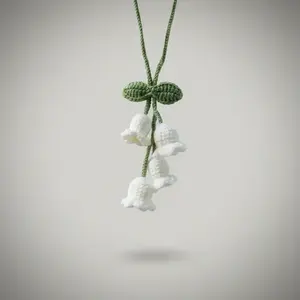 Handmade Flower Design Car Hanging Ornament, Rear View Mirror Hanging Decoration for Car Interior Decor, Cute Car Accessories for Women & Girls, Girly Car Accessories, Car Interior Accessory