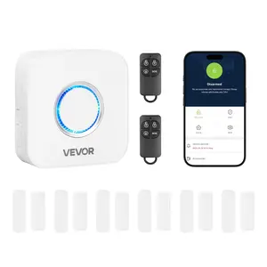 【fathersdaygift】VEVOR Door Chime, DC 12V, Wireless Door Open Contact Sensor Alarm Chime with 656 ft Range, Remote Control with App, Doors Ringer Alert for Business, Store, Home, Office (6 Sensors + 1 Receiver)