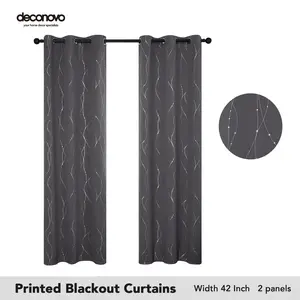 Blackout Curtains (2 Panels) Deconovo Grommet Dots Pattern for Bedroom and Living Room - Thermal Insulated Window Curtains lightblocking curtains