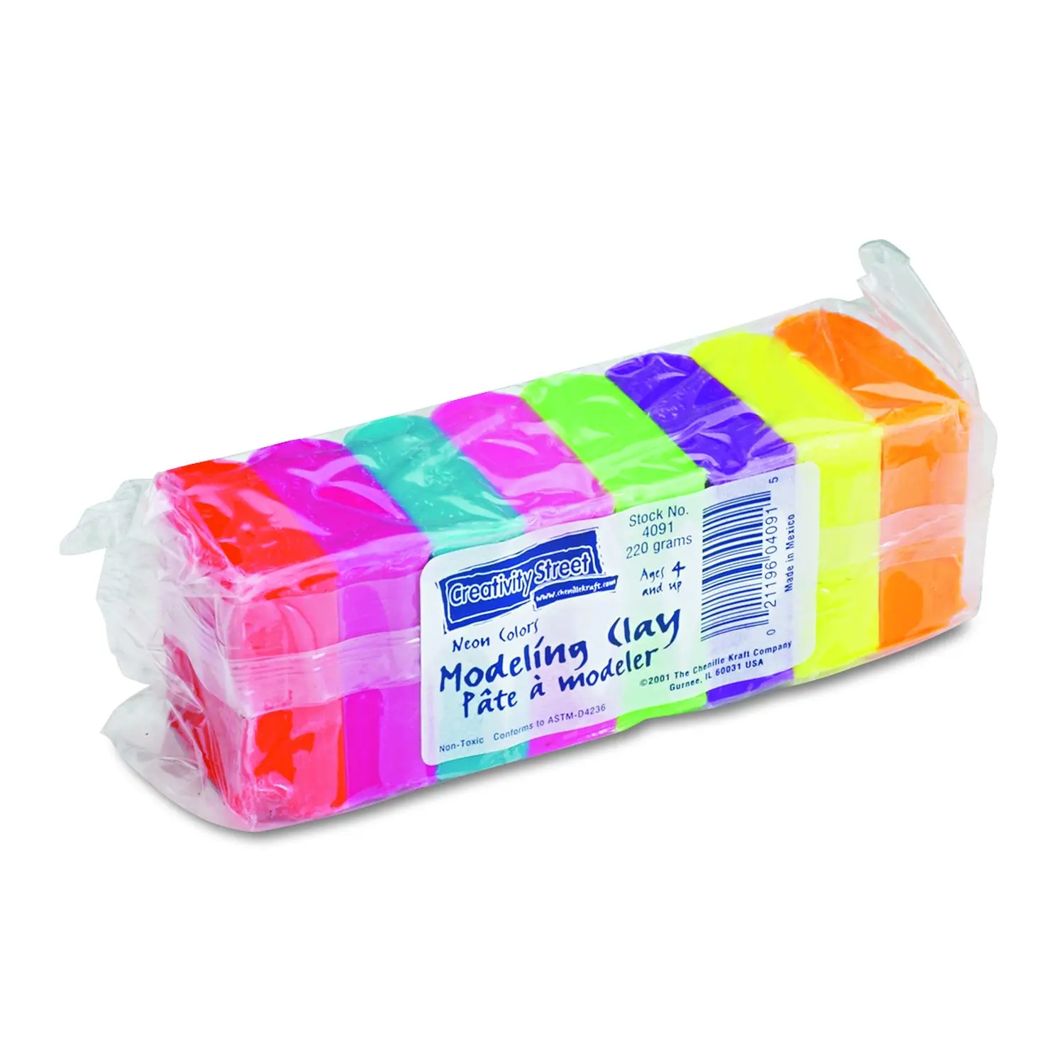 Neon Modeling Clay Assortment, Assorted Colors, 27.5g Per Color, 220g Total, Model PAC4091